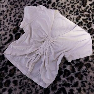 NVGTN White Ruched Crop Top